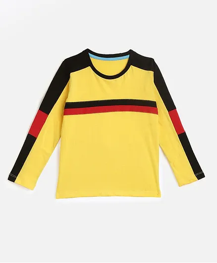 KIDSCRAFT Full Sleeves Striped T-Shirt - Yellow Black