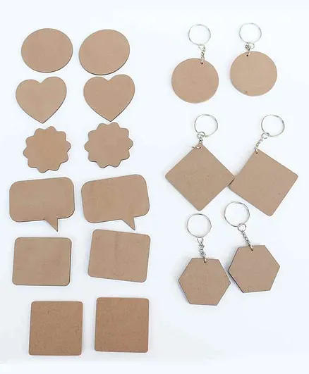 IVEI DIY 6 Keychains and 12 Magnets Pack of 18 - Brown