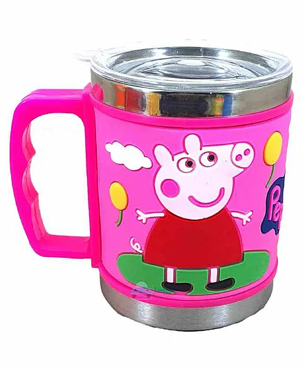 FunBlast Stainless Steel Mug Peppa Pig Design Pink - 350 ml