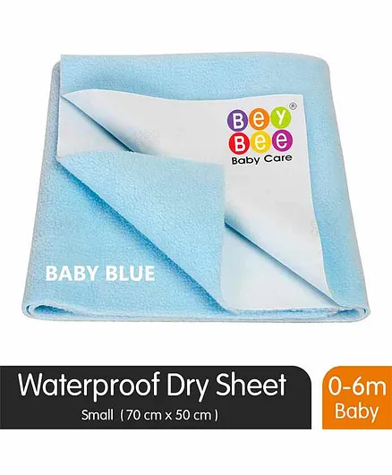 BeyBee Waterproof Small Bed Protector Sheet - Blue