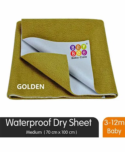 BeyBee Quickly Dry Waterproof Medium Size  Bed Protector Sheet - Golden