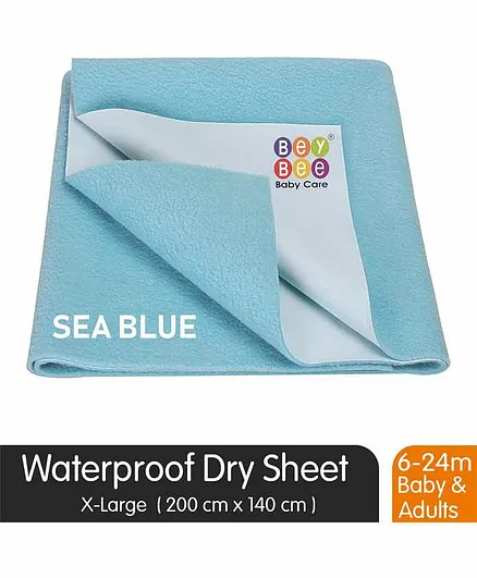 BeyBee Quickly Dry Waterproof Extra Large Size Bed Protector Sheet - Sea Blue