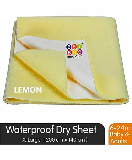 BeyBee Dry Sheets for Born Baby, Quickly Dry Waterproof bed sheet, X-Large - Yellow