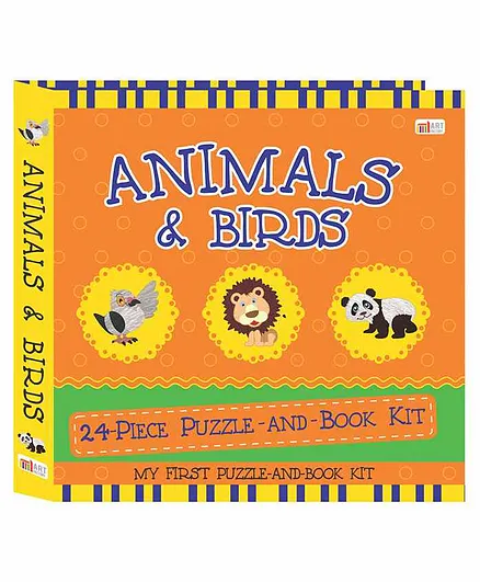 Art Factory Animal & Birds Book with 24 Piece Jigsaw Puzzle Set - English