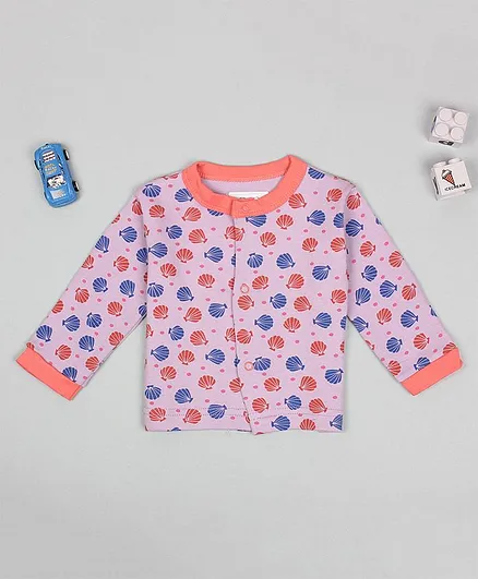 Flenza Full Sleeves Shells Printed T-Shirt - Pink