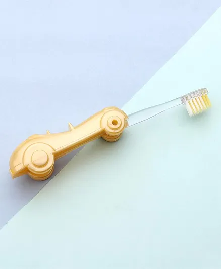Car Shaped Foldable Toothbrush - Yellow