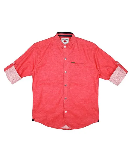 GINI & JONY Regular Fit Full Sleeves Shirt - Red