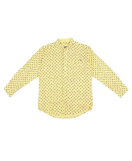 GINI & JONY Full Sleeves Triangle Printed Shirt - Yellow