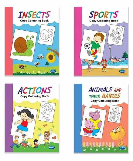 Navneet Theme Copy Colouring Book Pack of 4 - English