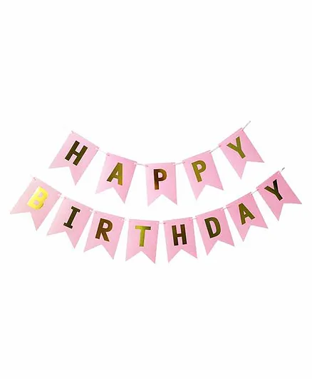 Party Propz Happy Birthday Banner Pink - Length 162 cm