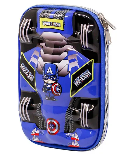 Fiddlerz Pencil Case Avengers Print - Blue