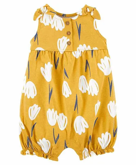 Carter's Floral Jersey Romper - Yellow