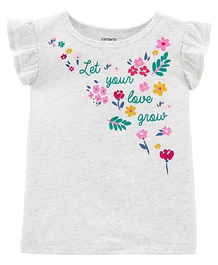 Carter's Floral Jersey Tee - White