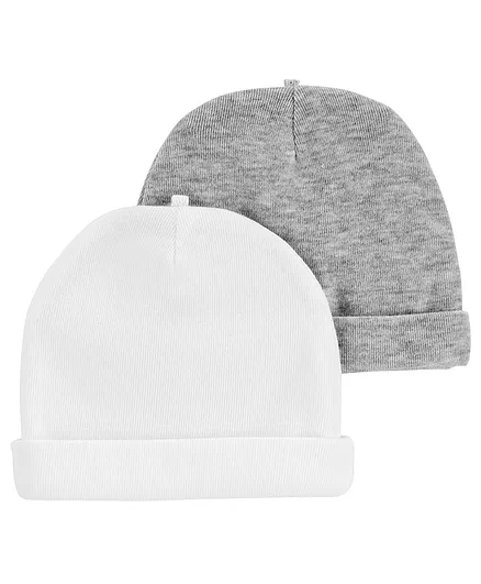 Carter's 2-Pack Caps - White Grey