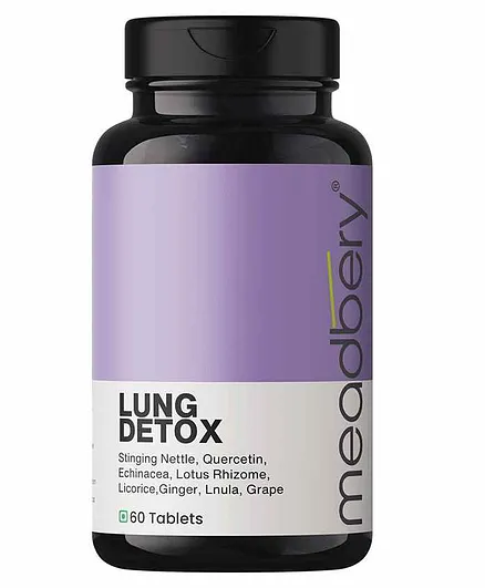 Meadbery 100% Organic Lung Detox Supplement Bottle - 60 Tablets