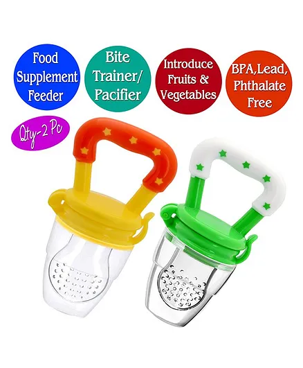 The Little Lookers Infant Silicone Food Nibbler Pack of 2 - Yellow Green