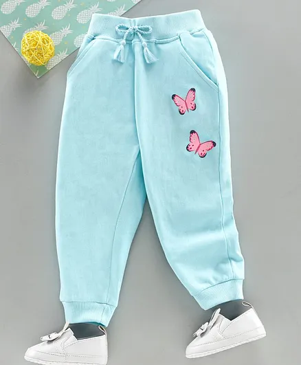 Babyhug Full Length Lounge Pant Butterfly Print - Blue