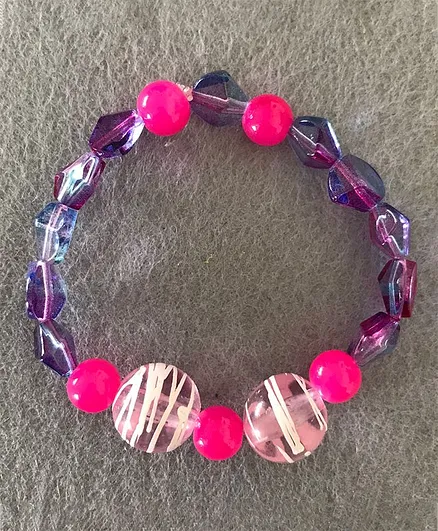 Kalacaree Designer Beads Bracelet - Pink & Purple