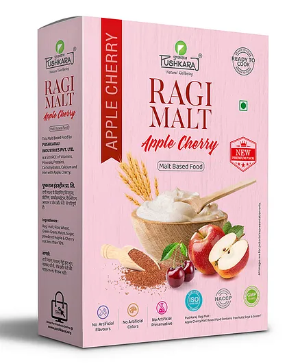 Pushkaraj Ragi Malt Porridge Mix Apple Cheri Pack of 3 - 250 gm each