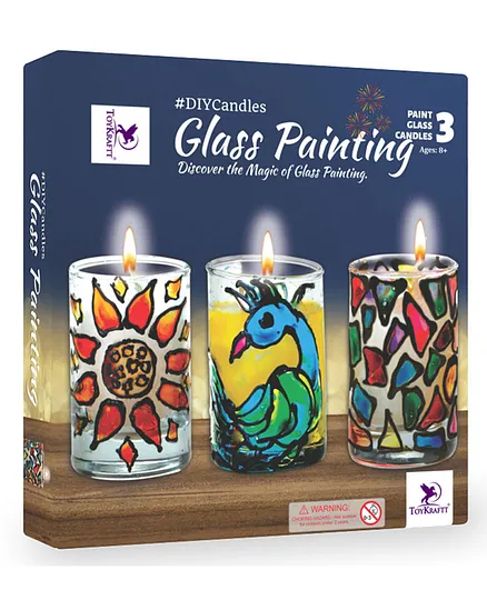 Toy Kraft Glass Painting Candle Kit - Multicolour