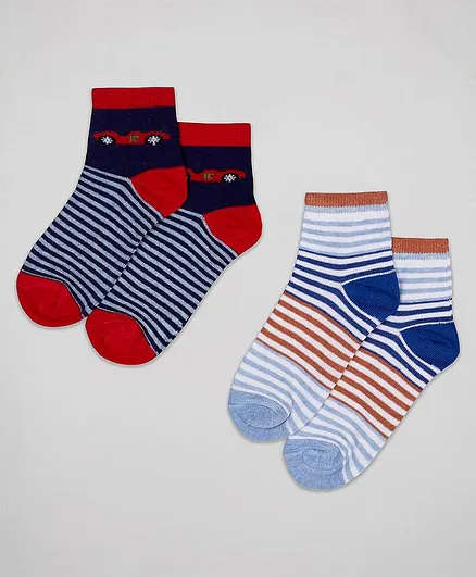 The Sandbox Clothing Co Striped Pair Of 2 Socks  - Multi Color