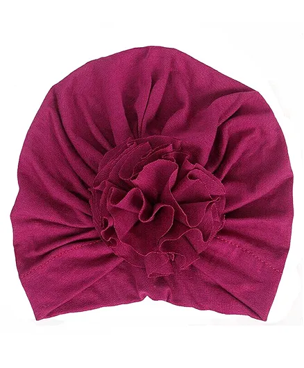Syga Turban Flower Style Photography Cap Purple - Circumference 36 to 55 cm 
