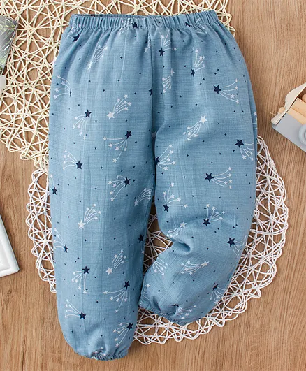 Kookie Kids Full Length Lounge Pant Jelly Star Print - Blue