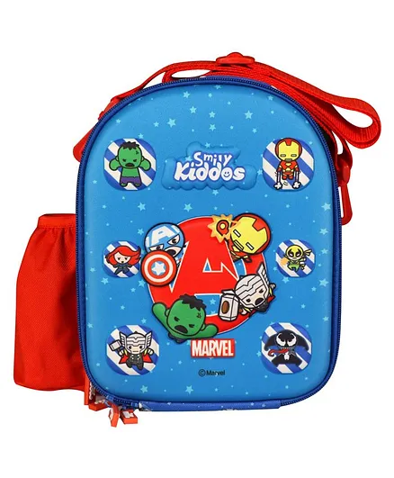 Smily Kiddos Hardtop Lunch Bag Superheroes Theme - Blue