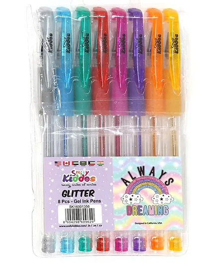 Smily Kiddos Color Glitter Gel Pens Pack of 8 - Multicolor