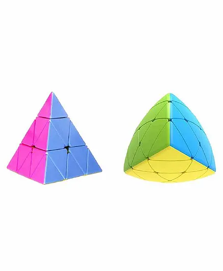 VWorld High Speed Stickerless Pyramid Rubik's Cubes Pack of 2 -  Multicolour
