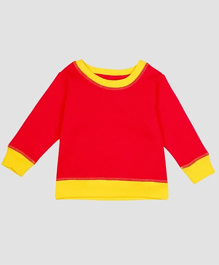 Nino Bambino Solid Colour Full Sleeves Sweatshirt - Red
