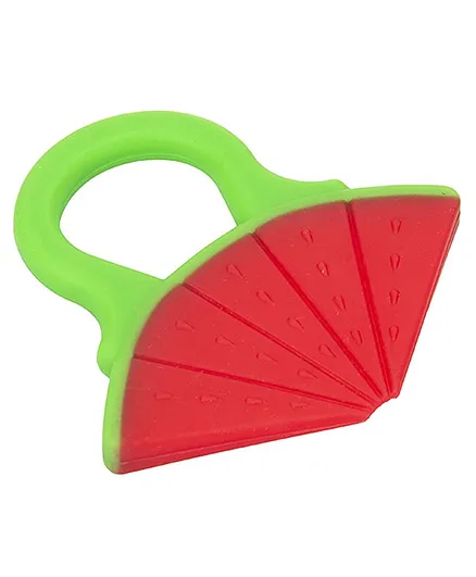 INFANTSO Non-Toxic Food-Grade Silicone Baby Teether Watermelon Shape - Red