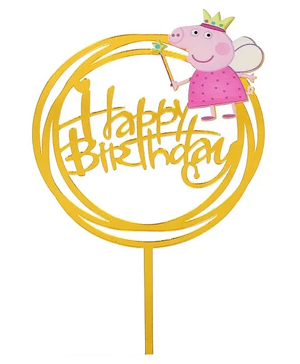 Funcart Cartoon Themed Birthday Cake Topper - Pink
