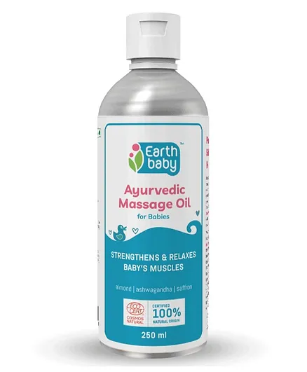 earthBaby Ayurvedic Baby Massage Oil, Certified 100% Natural origin - 250 ml