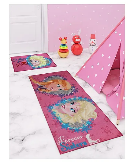 Athom Trendz Disney Frozen Runner Carpet & Doormat Combo - Pink