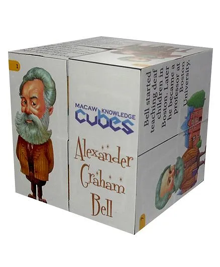 Macaw Scientist Cube - 1 Cube - Alexander Graham Bell Graham Bell
