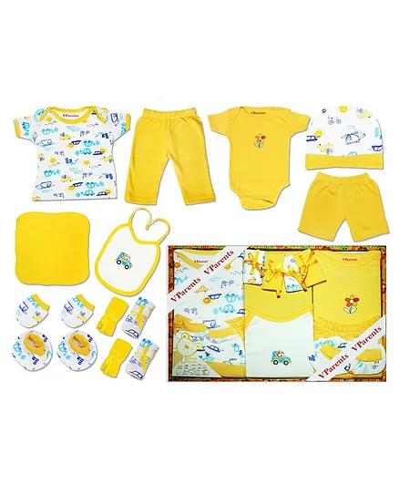 VParents Bitsy New Born Baby Gift Set Pack of 13 - Yellow