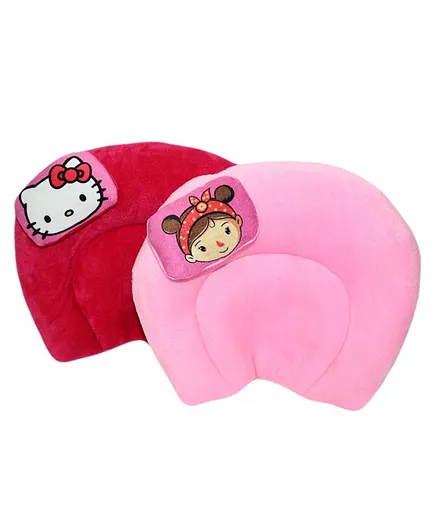 Hello Toys Baby Head Support Pillows Set of 2 - Red Pink