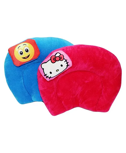 Hello Toys Baby Head Support Pillows Set of 2 - Red Blue