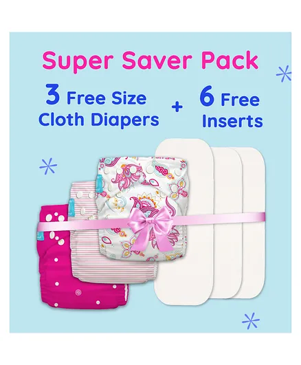 Charlie Banana Free Size Cloth Diaper - Super Saver Pack of 3 - Gratitude