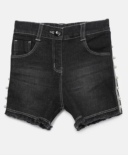 Actuel Pearl Embellished Shorts - Black