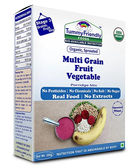 Tummy Friendly Foods Sprouted Multigrain Fruit Vegetable Porridge Mix - 200 gm