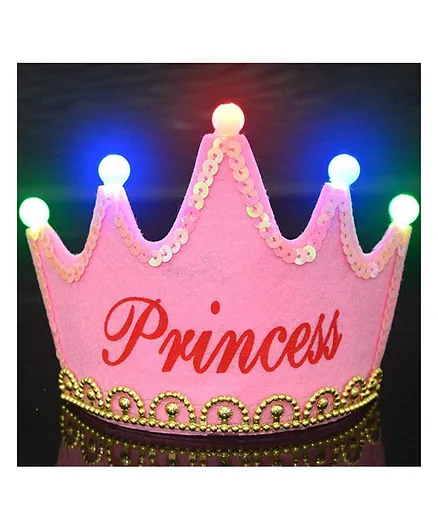 Syga LED Flashing Princess Light Up Crown - Pink