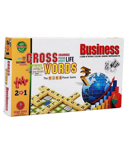 Yash Toys 2 In 1 Business And Crossword Board Game - Multicolor