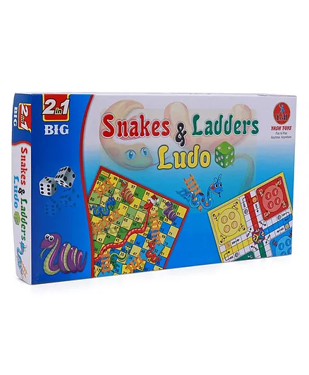 Yash Toys 2 In 1 Snakes and Ladder With Ludo Board Game Big - Multicolor