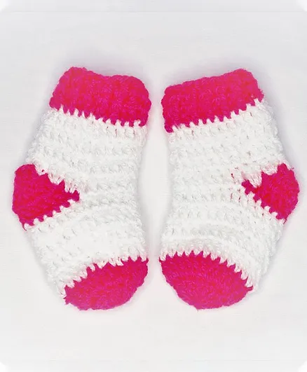 Knits & Knots crochet Color Blocked Socks - Pink