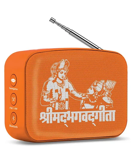 Saregama Carvaan Mini Shrimad Bhagavad Gita Bluetooth Music Player -  Saffron Orange
