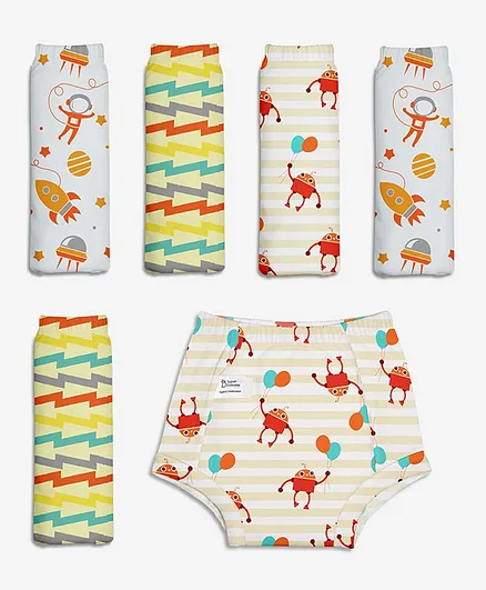 SuperBottoms Padded Potty Training Pants Explorer Collection Pack of 6 - Multicolour