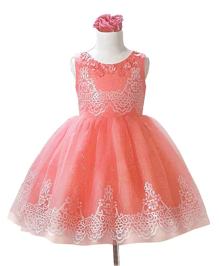 Bluebell Sleeveless Party Frock  - Pink