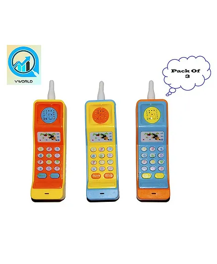 VWorld Creative Mobile Phone Toy Pack of 3 - Multicolor